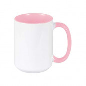 Фотокружка с розовой заливкой и ручкой
