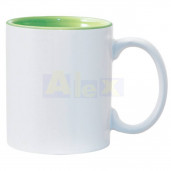 Кружка белая со светло-зеленой внутренней поверхностью